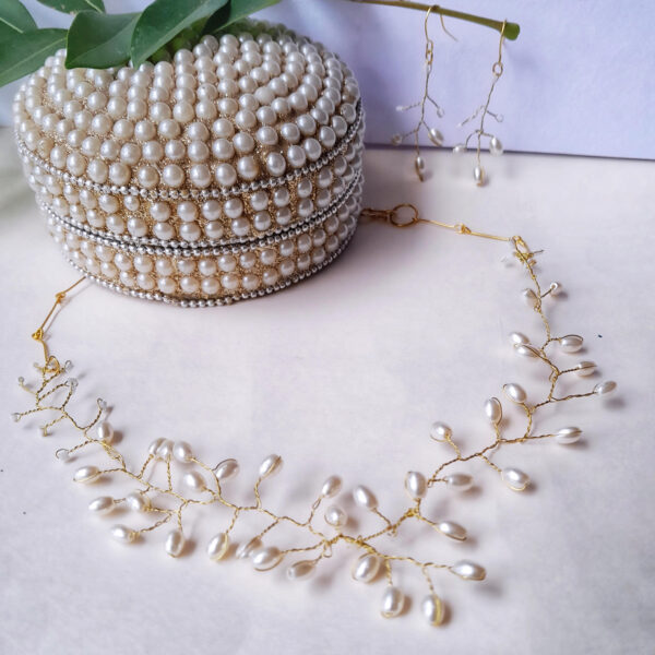 pearls wire jewelry necklace set