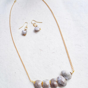 snail shell broad pendant set